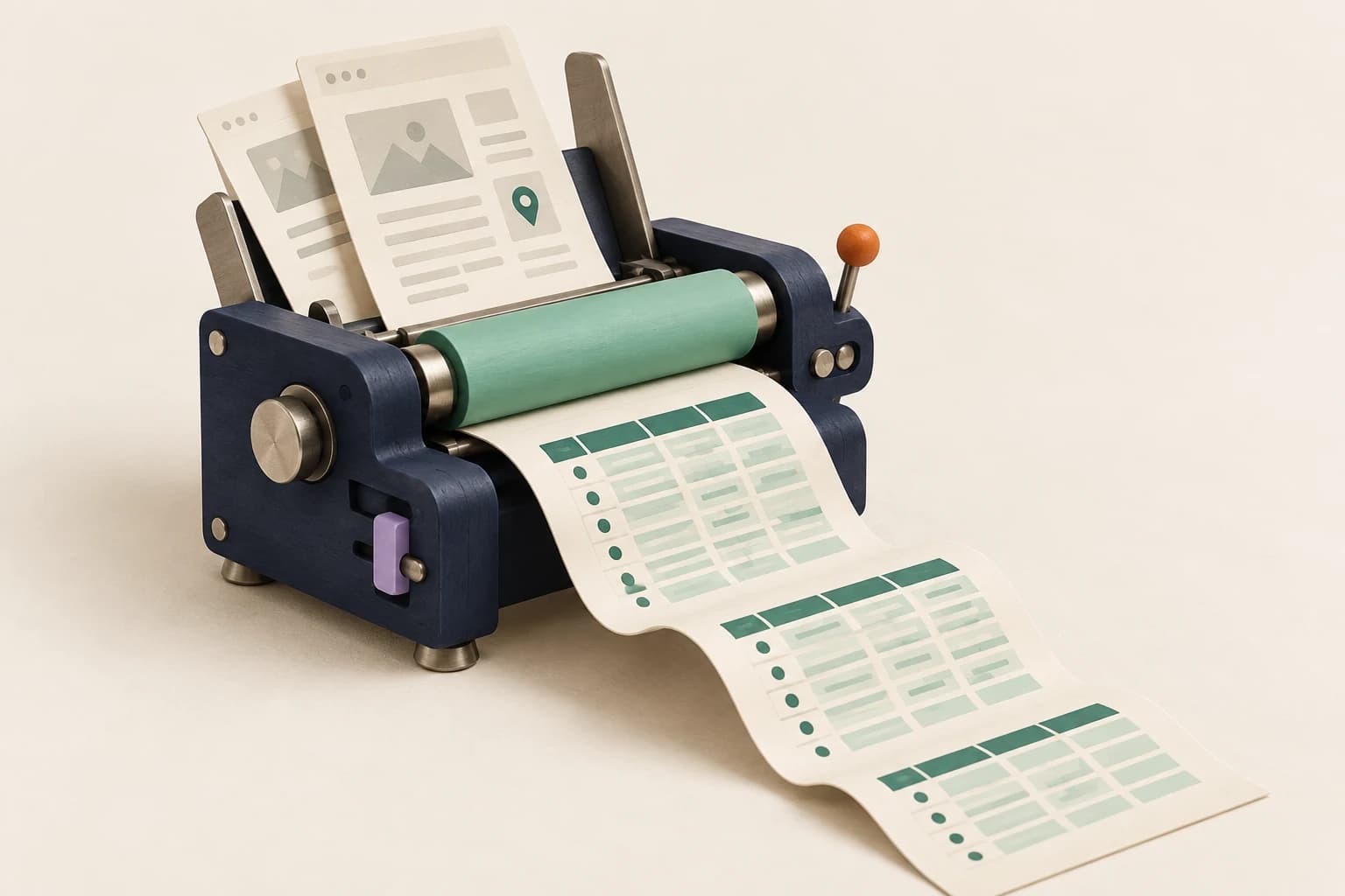 La presse miniature de l’atelier Apify.